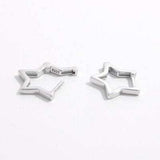 925 Sterling Silver Inlaid Zircon Star Earrings - Trendsi - Flyclothing LLC
