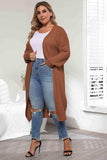 Plus Size Open Front Long Sleeve Cardigan - Trendsi - Flyclothing LLC