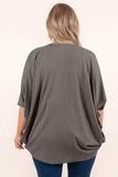 Plus Size Ribbed Cocoon Cover Up - Trendsi - Flyclothing LLC