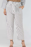 Full Size Striped Paperbag Waist Cropped Pants - Trendsi - Flyclothing LLC