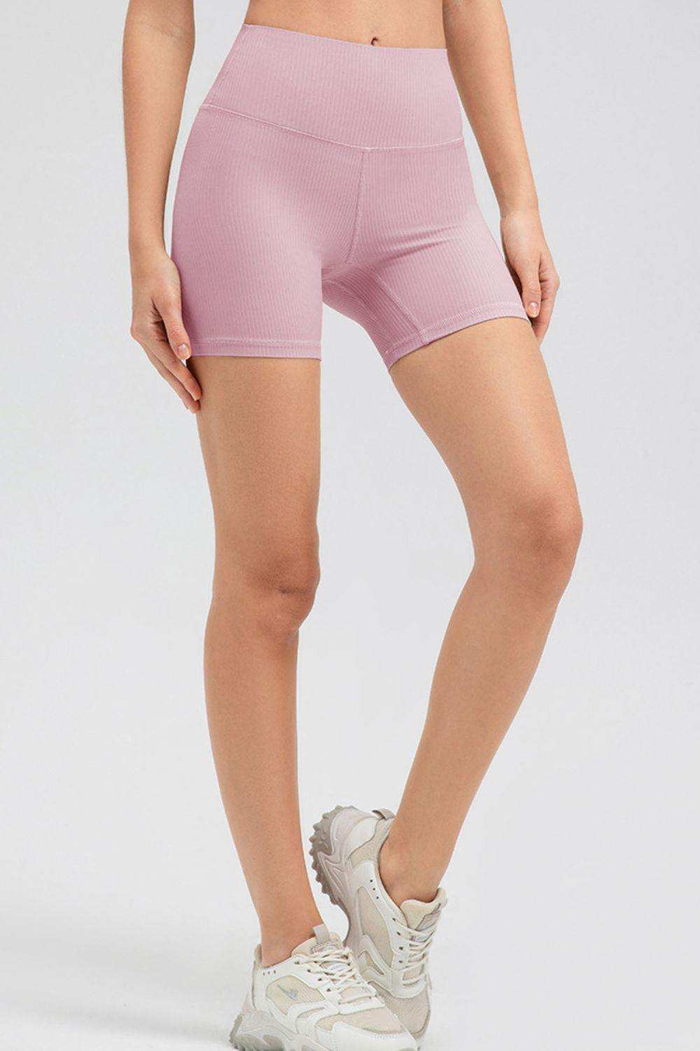 Wide Waistband Slim Fit Sports Shorts - Trendsi - Flyclothing LLC
