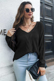 Cable-Knit V-Neck Sweater - Trendsi - Flyclothing LLC