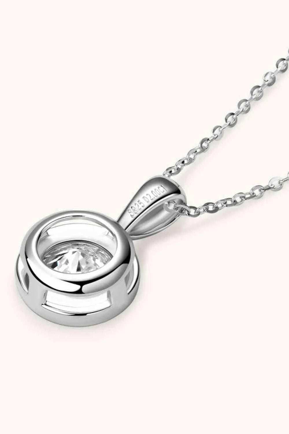 2 Carat Moissanite 925 Sterling Silver Necklace - Trendsi - Flyclothing LLC