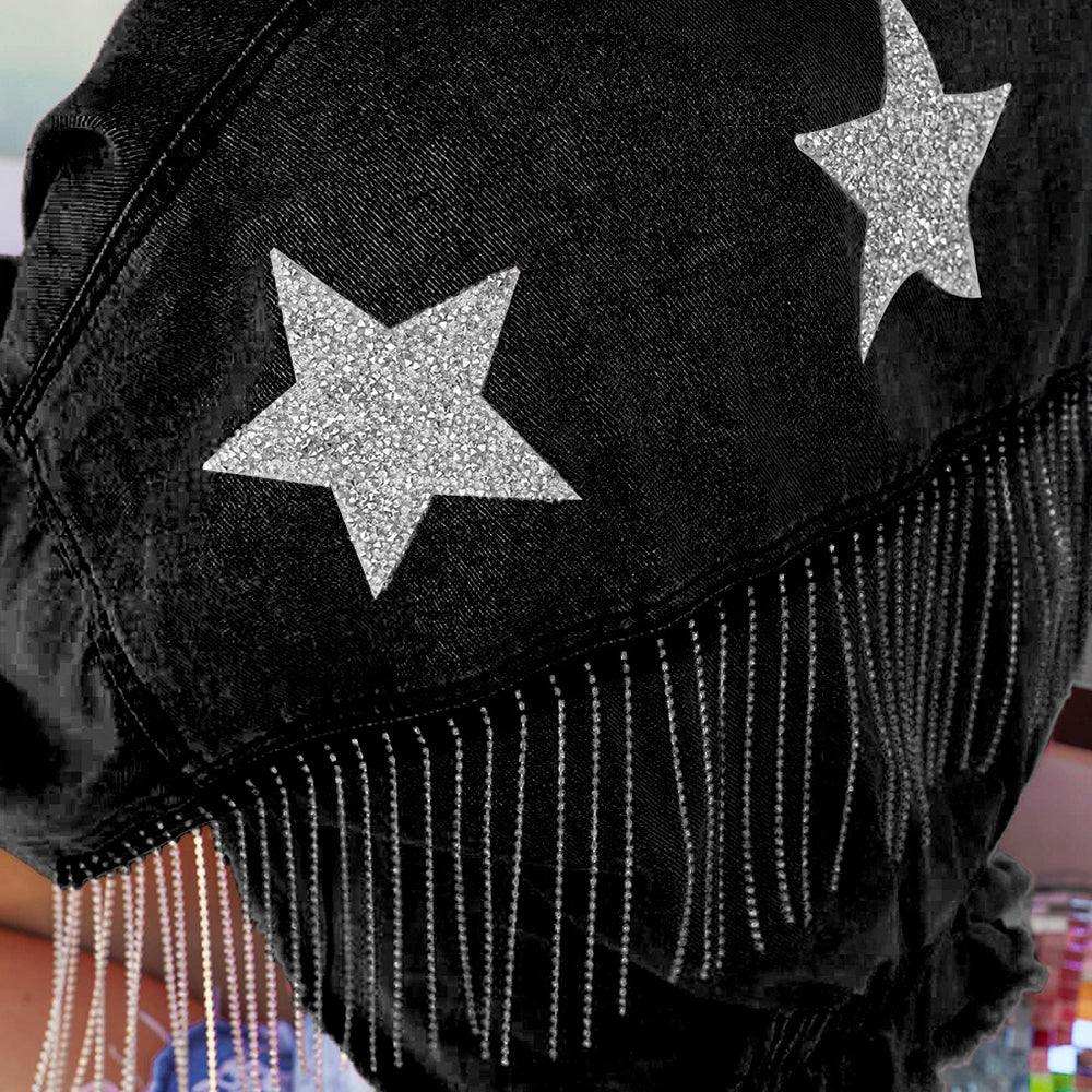 Distressed Raw Hem Dropped Shoulder Denim Jacket - Trendsi - Flyclothing LLC