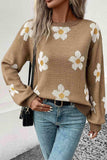 Floral Dropped Shoulder Sweater - Trendsi - Flyclothing LLC
