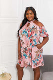 Sew In Love Full Size Fresh-Cut Flowers Cold-Shoulder Dress - Trendsi - Flyclothing LLC