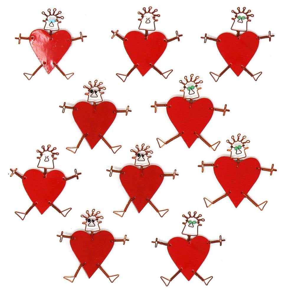 Set of 10 Dancing Girl Heart Body Pins in Red - Creative Alternatives - Creative Alternatives - Flyclothing LLC
