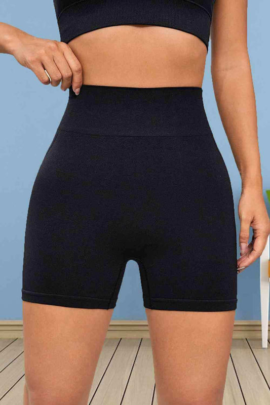 Wide Waistband Sports Shorts - Trendsi - Flyclothing LLC