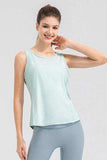 Wide Strap Round Neck Active Tank - Trendsi - Flyclothing LLC