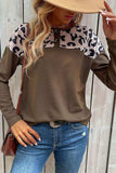 Leopard Buttoned Round Neck Drop Shoulder Top - Trendsi - Flyclothing LLC