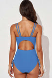 Tied Cutout Plunge One-Piece Swimsuit - Trendsi - Flyclothing LLC