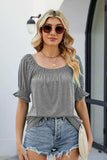 Short Flounce Sleeve Top - Trendsi - Flyclothing LLC
