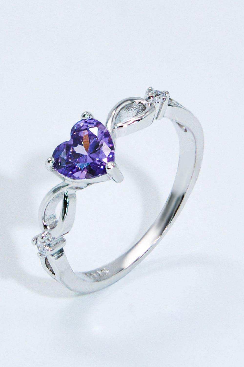 Crystal Heart 925 Sterling Silver Ring - Trendsi - Flyclothing LLC