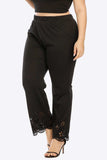 Plus Size Openwork Elastic Waist Pants - Trendsi - Flyclothing LLC