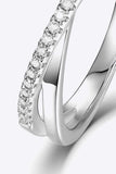 Moissanite Crisscross 925 Sterling Silver Ring - Trendsi - Flyclothing LLC