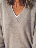 V-Neck Dropped Shoulder Sweater - Trendsi - Flyclothing LLC