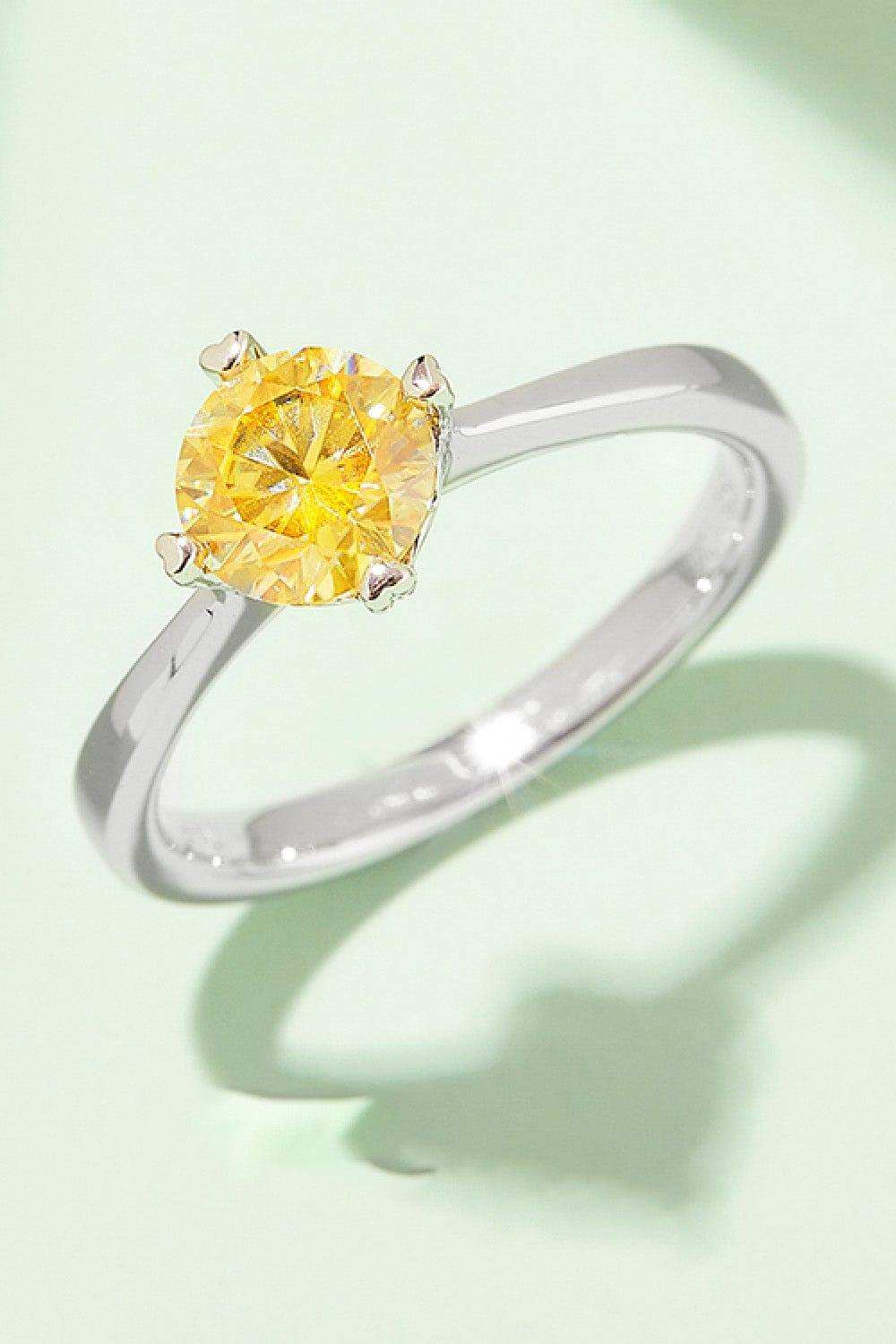 1 Carat Moissanite 925 Sterling Silver Solitaire Ring - Trendsi - Flyclothing LLC