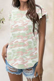 Printed Round Neck Short Sleeve T-Shirt - Trendsi - Flyclothing LLC