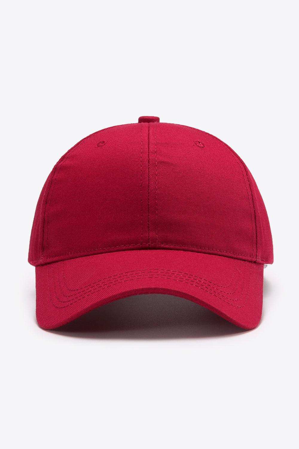 Plain Adjustable Cotton Baseball Cap - Trendsi - Flyclothing LLC
