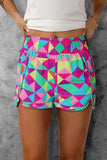 Color Block Elastic Waist Shorts - Trendsi - Flyclothing LLC