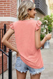 Ruffled Ruched Round Neck Tank - Trendsi - Flyclothing LLC