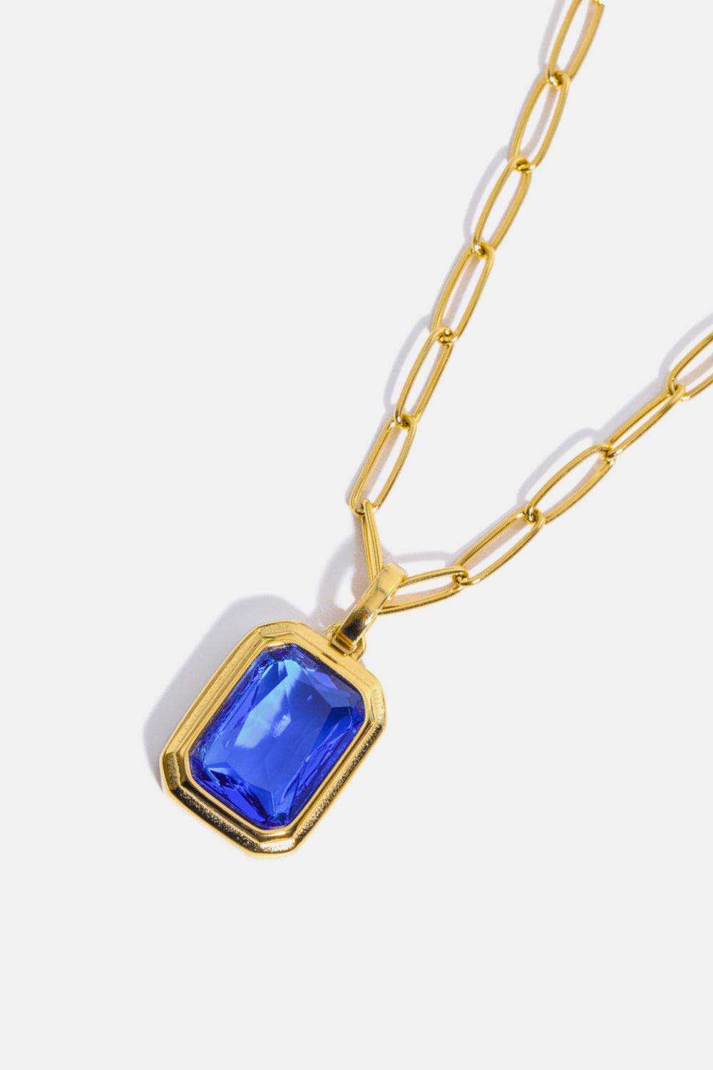 Zircon 18K Gold-Plated Geometrical Shape Pendant Necklace - Trendsi - Flyclothing LLC