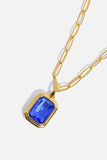 Zircon 18K Gold-Plated Geometrical Shape Pendant Necklace - Trendsi - Flyclothing LLC