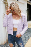 Open Front Cuffed Cropped Cardigan - Trendsi - Flyclothing LLC