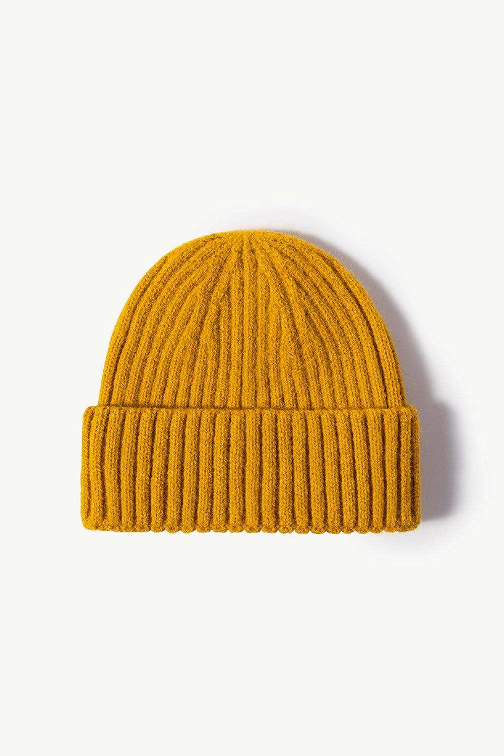 Rib-Knit Cuff Beanie - Trendsi - Flyclothing LLC