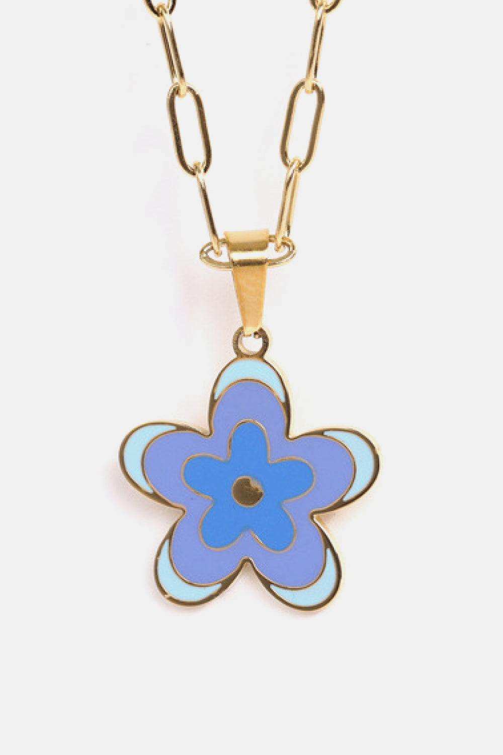 Flower Pendant Stainless Steel Necklace - Trendsi - Flyclothing LLC