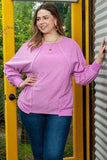 Plus Size Contrast Stitching Long Sleeve T-Shirt - Trendsi - Flyclothing LLC