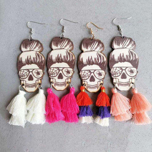 Spider Grandma Tassel Detail Dangle Earrings - Trendsi - Flyclothing LLC