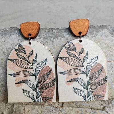 Geometrical Shape Wooden Drop Earrings - Trendsi - Flyclothing LLC