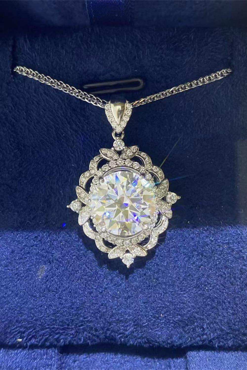 5 Carat Moissanite 925 Sterling Silver Necklace - Trendsi - Flyclothing LLC