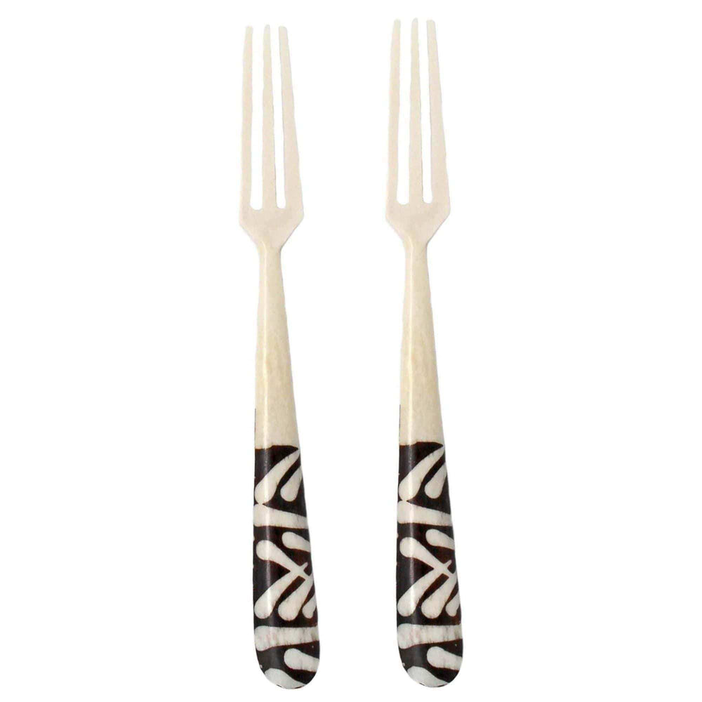 Long Batik Bone Appetizer Forks, Set of 2 - Jedando - Flyclothing LLC