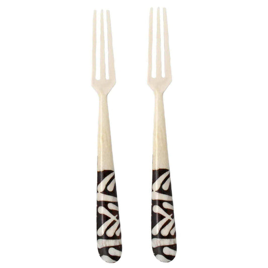 Long Batik Bone Appetizer Forks, Set of 2 - Jedando - Flyclothing LLC
