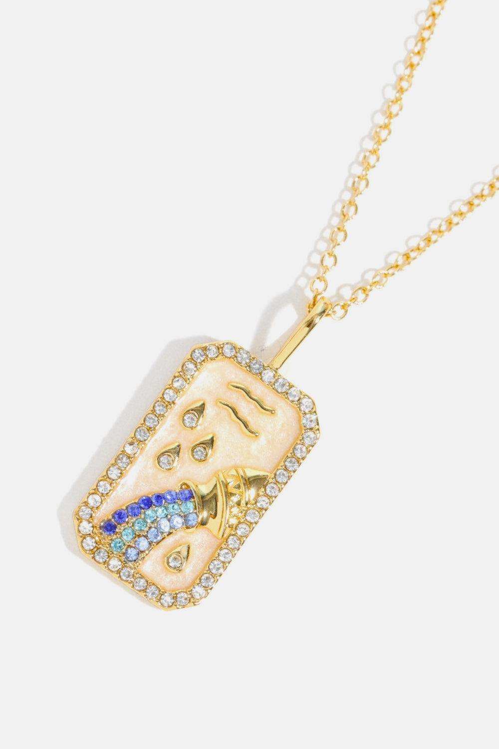 Rhinestone Constellation Pendant Copper Necklace - Trendsi - Flyclothing LLC