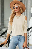 Round Neck Cold Shoulder T-Shirt - Trendsi - Flyclothing LLC