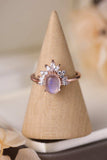 High Quality Natural Moonstone 18K Rose Gold-Plated 925 Sterling Silver Ring - Trendsi - Flyclothing LLC