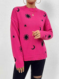Patterned Drop Shoulder Sweater - Trendsi - Flyclothing LLC