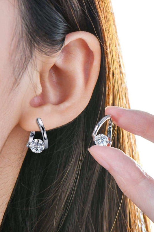 2 Carat Moissanite 925 Sterling Silver Heart Earrings - Trendsi - Flyclothing LLC
