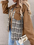 Plaid Button Up Dropped Shoulder Jacket - Trendsi - Flyclothing LLC
