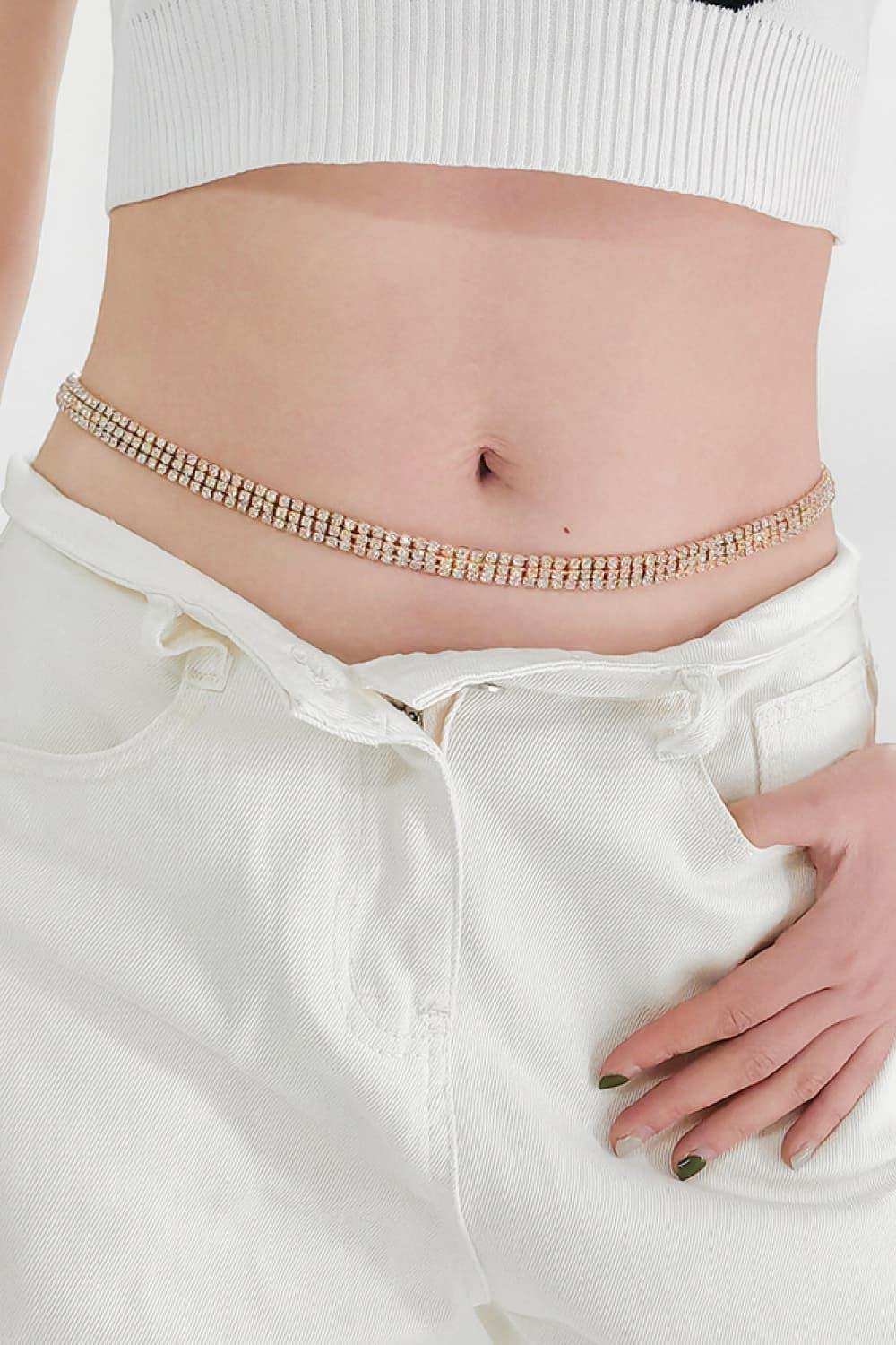 Rhinestones Alloy Belt - Trendsi - Flyclothing LLC