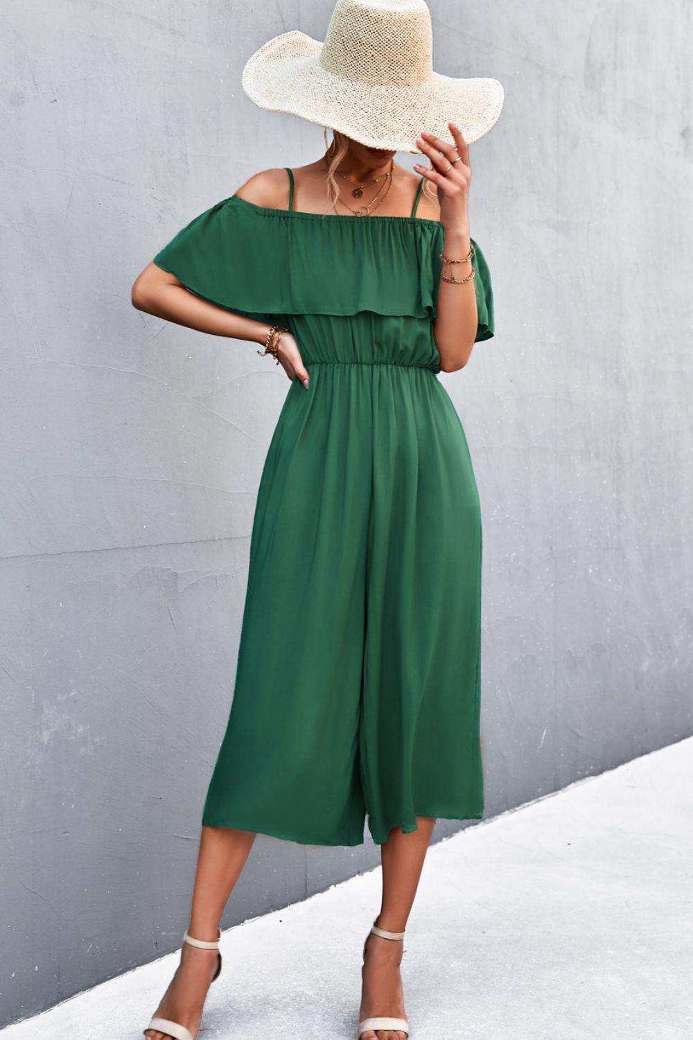 Spaghetti Strap Layered Jumpsuit - Trendsi - Flyclothing LLC