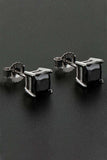 925 Sterling Silver Square Moissanite Stud Earrings - Trendsi - Flyclothing LLC