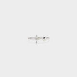 Heart Shape Cross Inlaid Zircon Open Ring - Trendsi - Flyclothing LLC