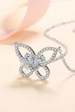 Moissanite Butterfly Pendant Necklace - Trendsi - Flyclothing LLC