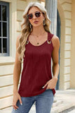 Round Neck Wide Strap Tank - Trendsi - Flyclothing LLC