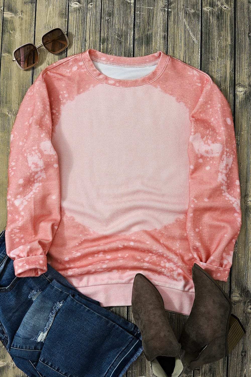 Tie-Dye Round Neck Dropped Shoulder Sweatshirt - Trendsi - Flyclothing LLC