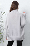 Turtle Neck Long Sleeve Ribbed Sweater - Trendsi - Flyclothing LLC